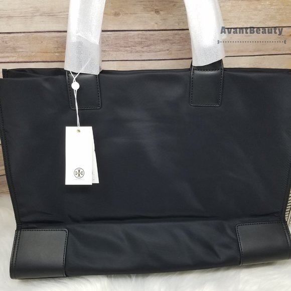 NEW TORY BURCH ELLA NYLON TOTE BLACK LARGE - Picture 4 of 11